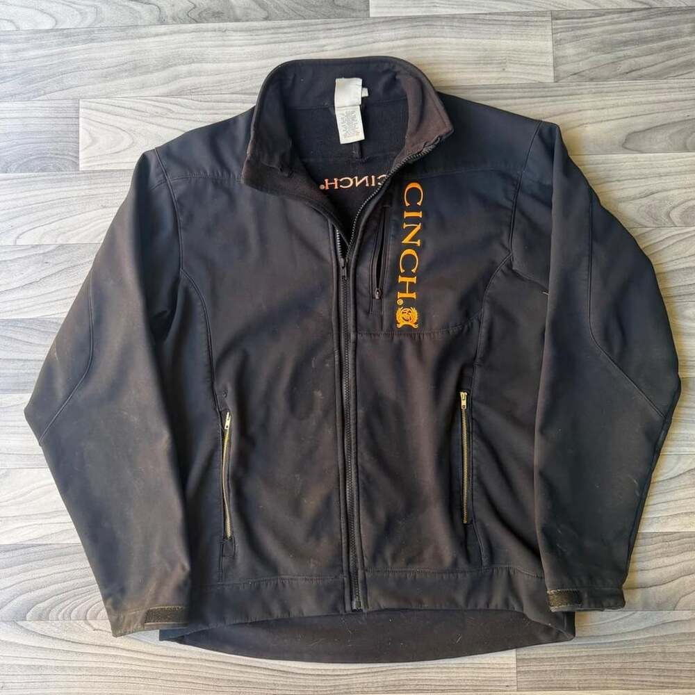 Cinch Black Softshell Jacket Size S Western Logo